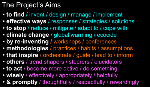 Climate Workshop Re Design Aims